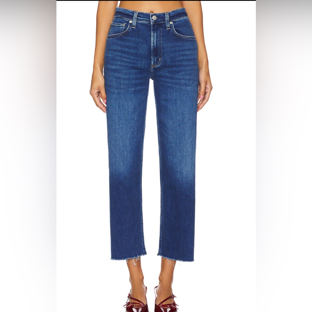 Citizens Of Humanity Parma Straight Jeans | Size 26 | Frayed Hem